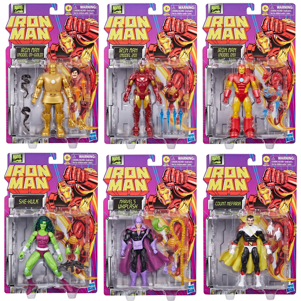 Marvel Legends Iron Man Retro Collection COMPLETE SET OF 6