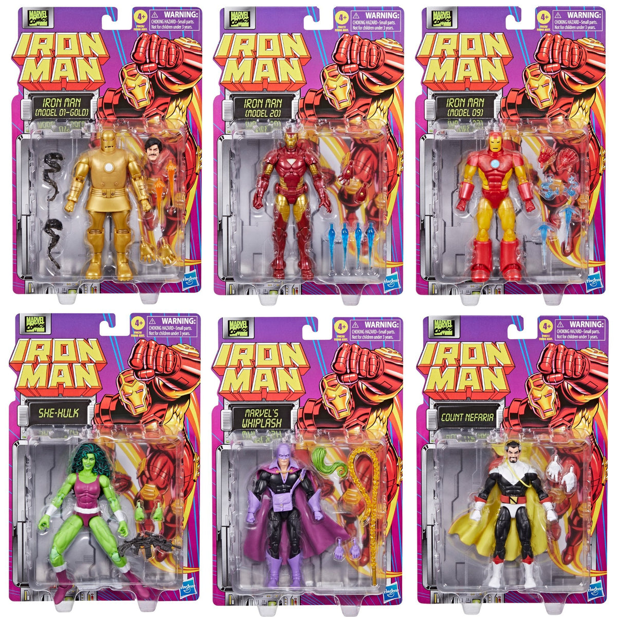 Marvel Legends Iron Man Retro Collection COMPLETE SET OF 6