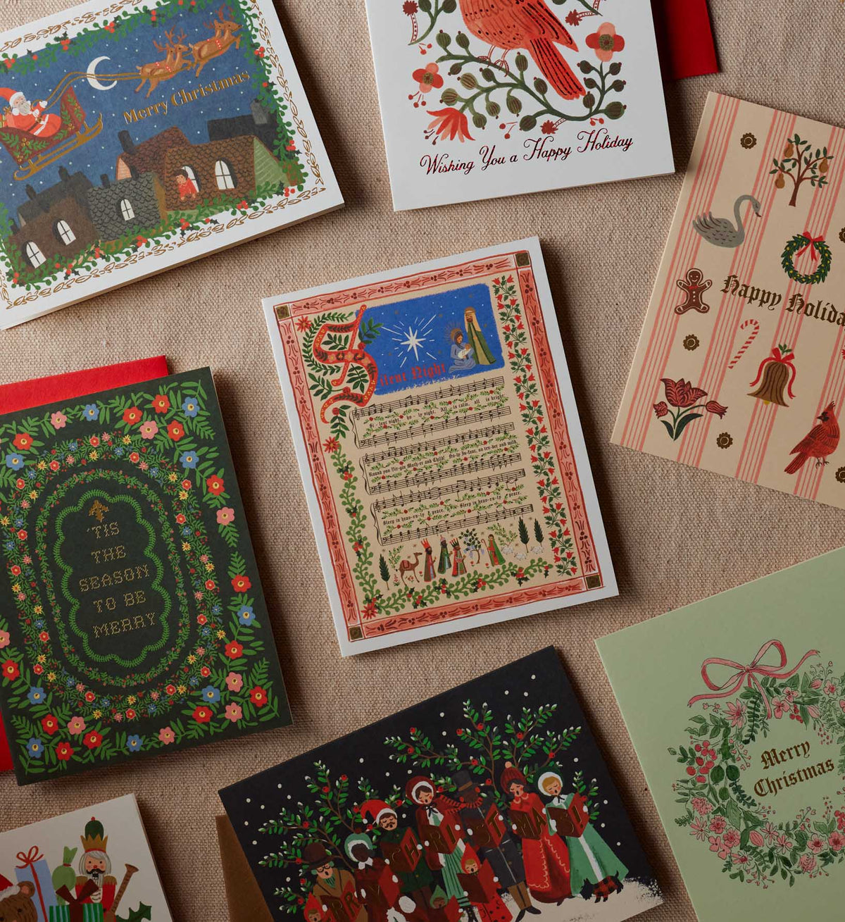 Silent Night Holiday Card - Single Card