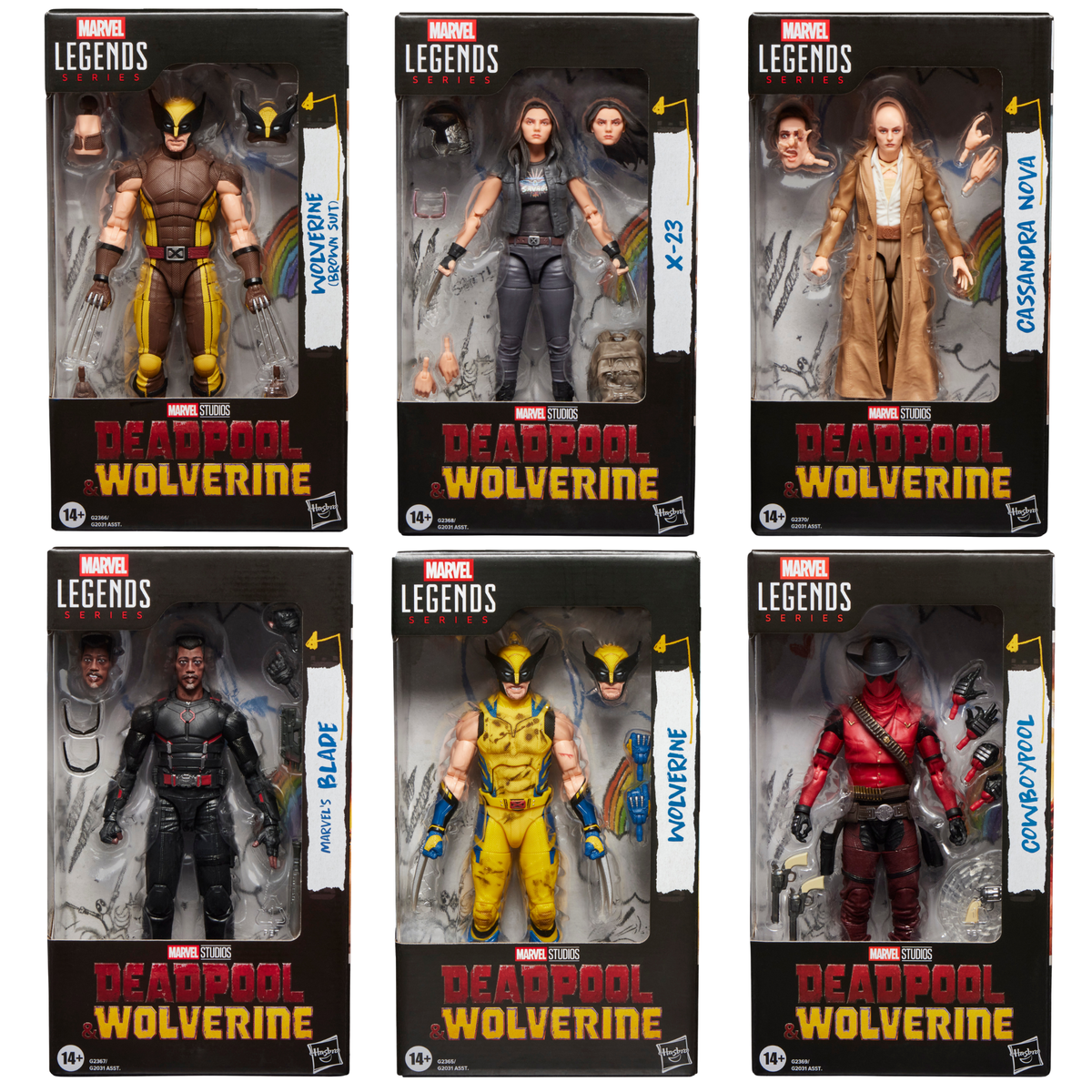 Marvel Legends Series Deadpool & Wolverine Wave COMPLETE SET OF 6