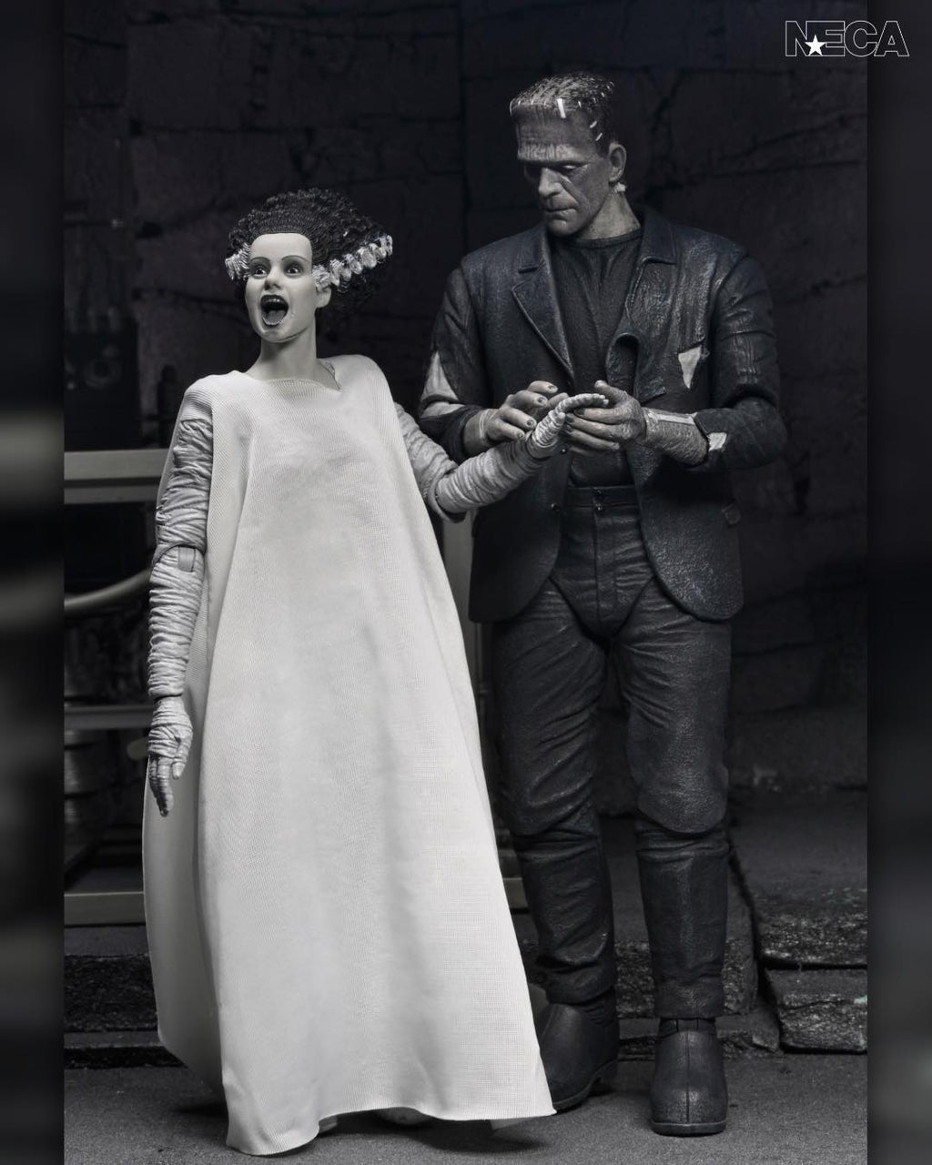 NECA Universal Monsters Bride Of Frankenstein 90th Anniversary The Monster & His Mate 2-Pack (Black & White)