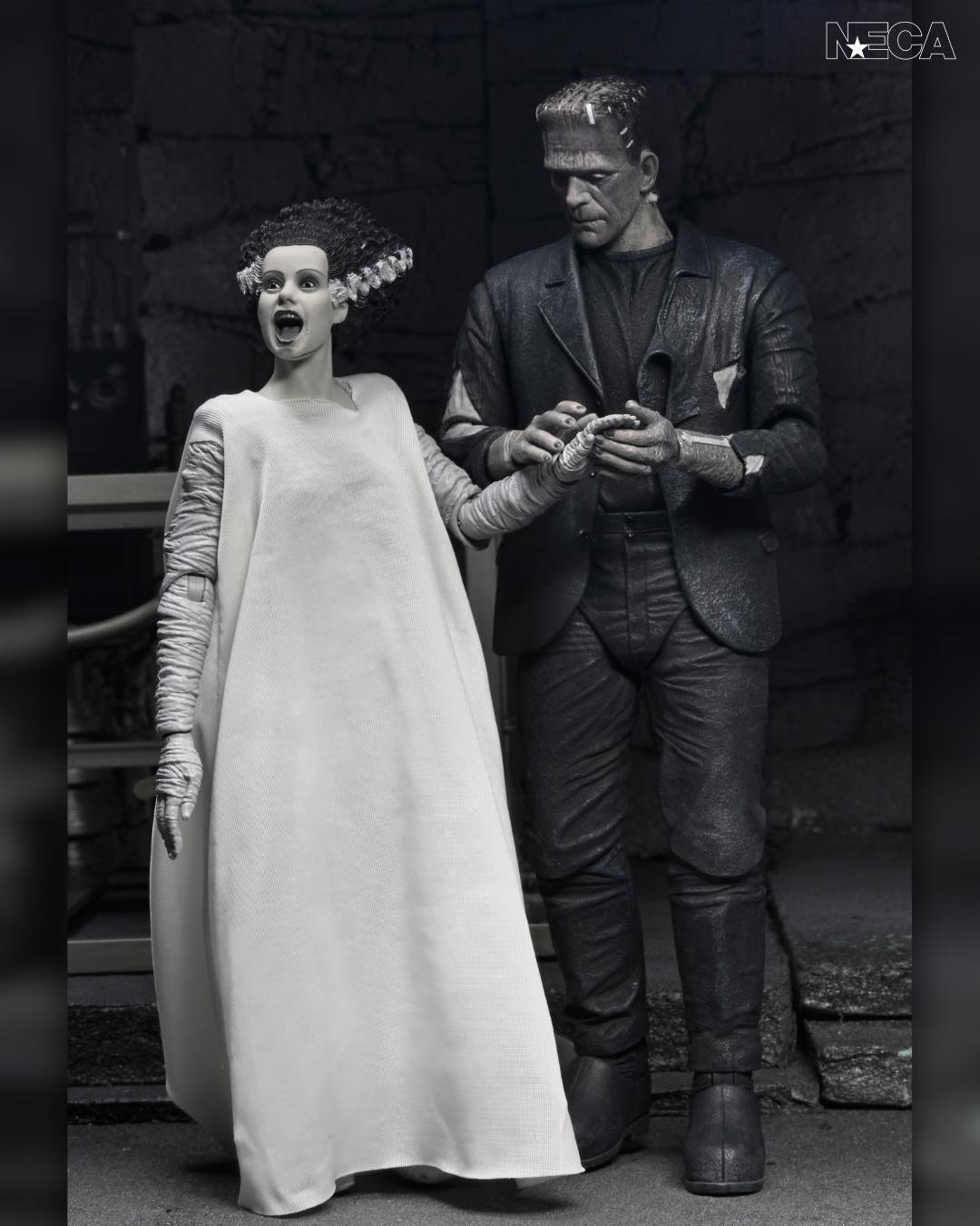 NECA Universal Monsters Bride Of Frankenstein 90th Anniversary The Monster & His Mate 2-Pack (Black & White)