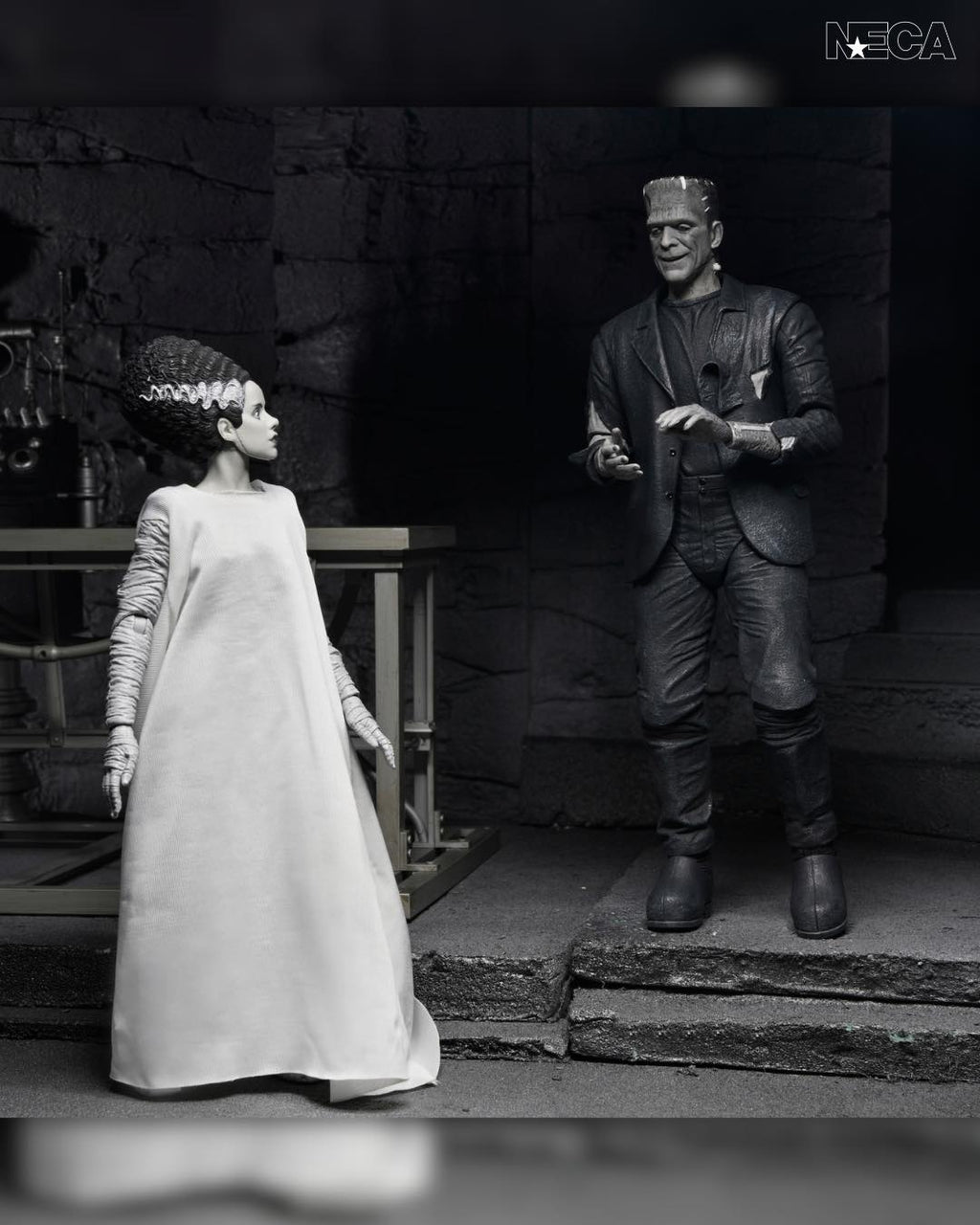NECA Universal Monsters Bride Of Frankenstein 90th Anniversary The Monster & His Mate 2-Pack (Black & White)
