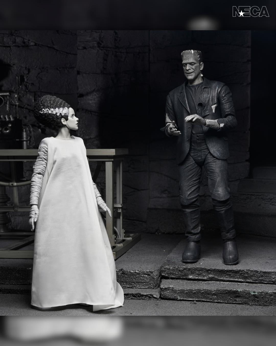NECA Universal Monsters Bride Of Frankenstein 90th Anniversary The Monster & His Mate 2-Pack (Black & White)