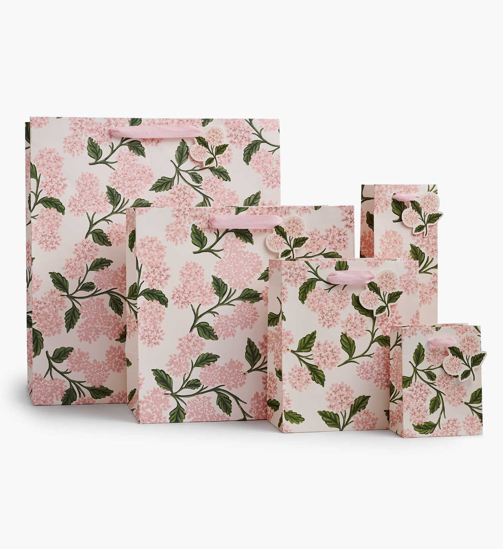 Pink Hydrangea Wine Gift Bag