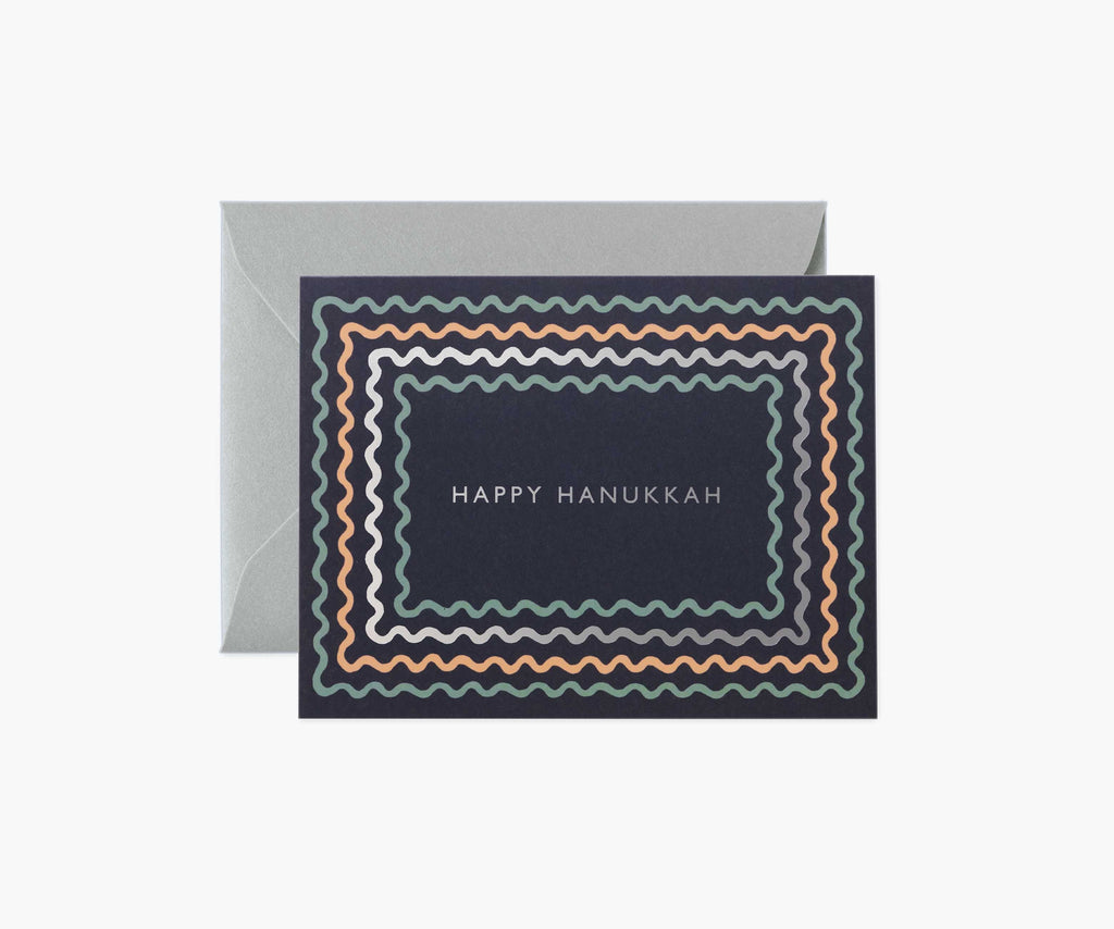 Hanukkah Ribbon Hanukkah Card - Single Card