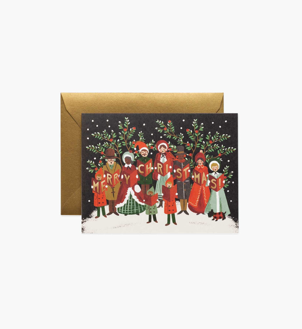 Christmas Carolers Holiday Card - Single Card