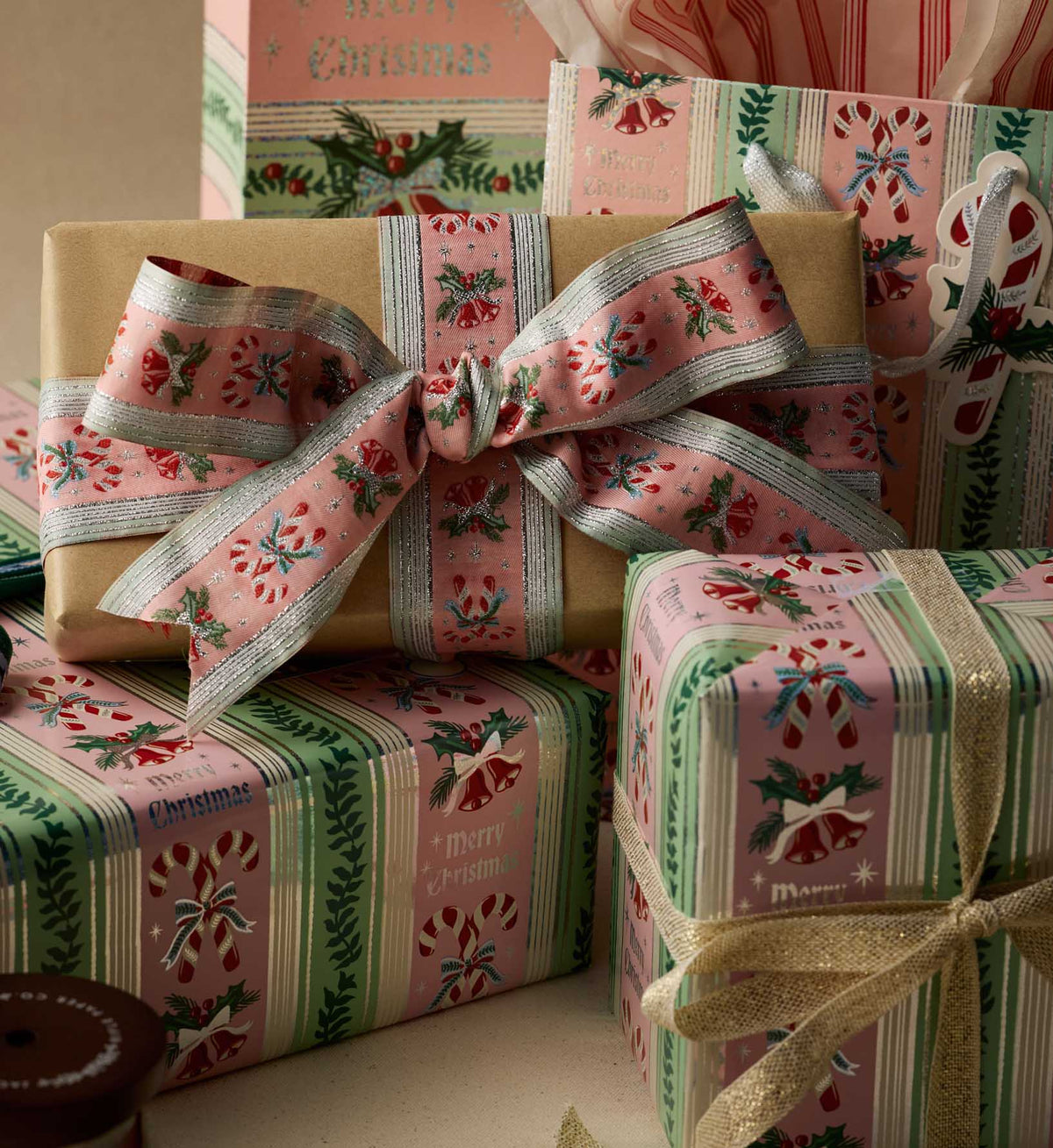 Holiday Wrapping Roll - Candy Cane Stripe