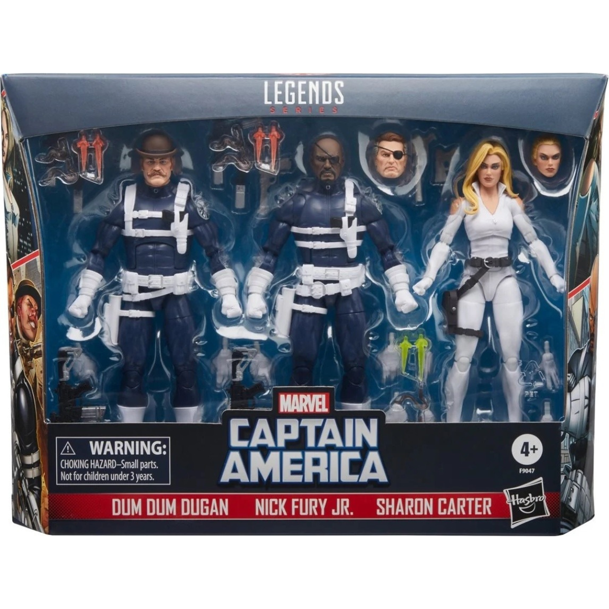 Marvel Legends S.H.I.E.L.D Nick Fury Jr., Sharon Carter, & Dum Dum Dugan 3-Pack - Pre-Owned / In Box
