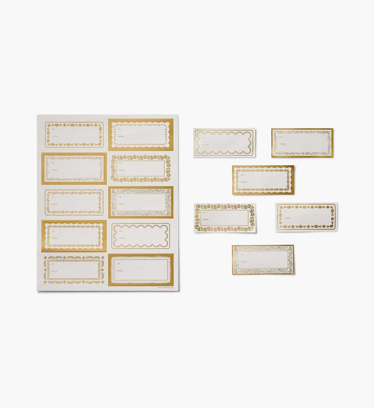 Holiday Gift Stickers - Gold Floral