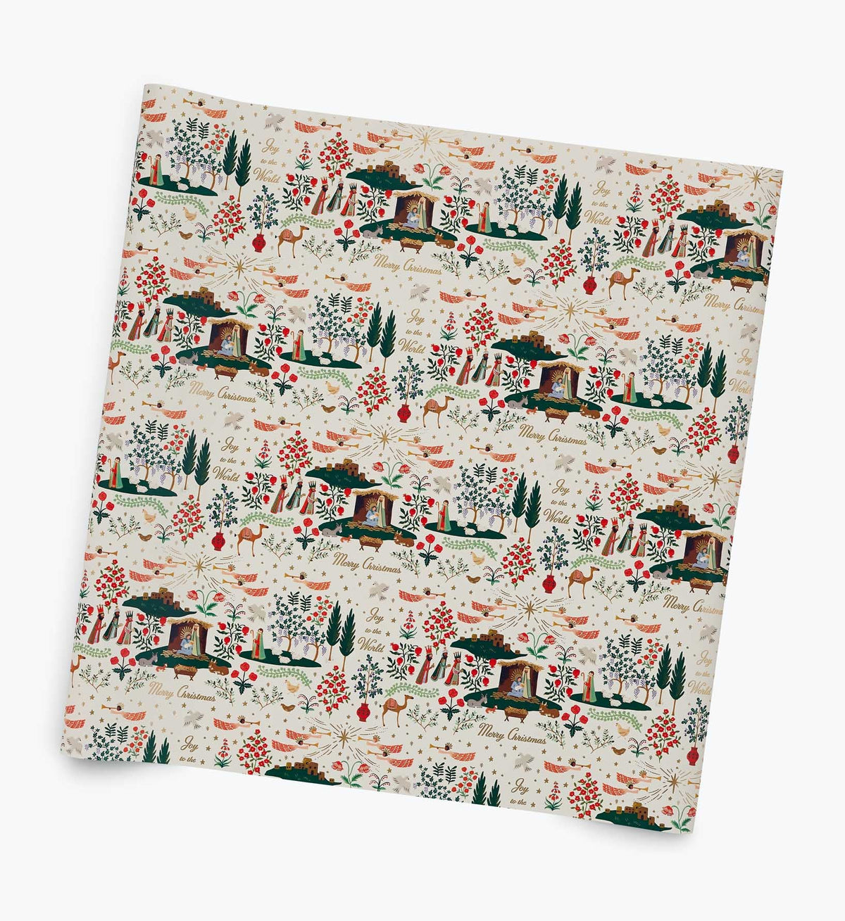 Holiday Wrapping Roll - Nativity Scene Cream