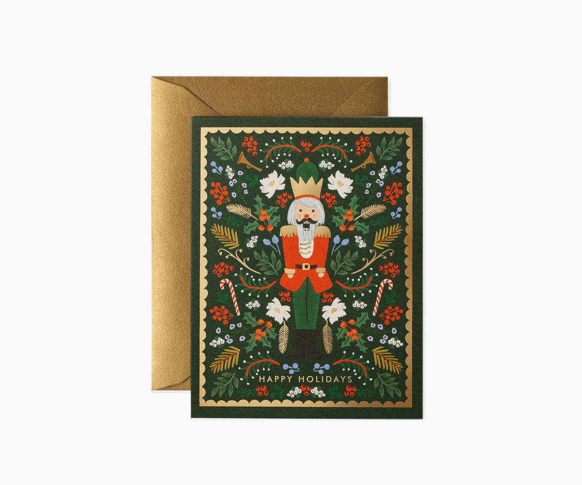 Evergreen Nutcracker Holiday Card - Single Card