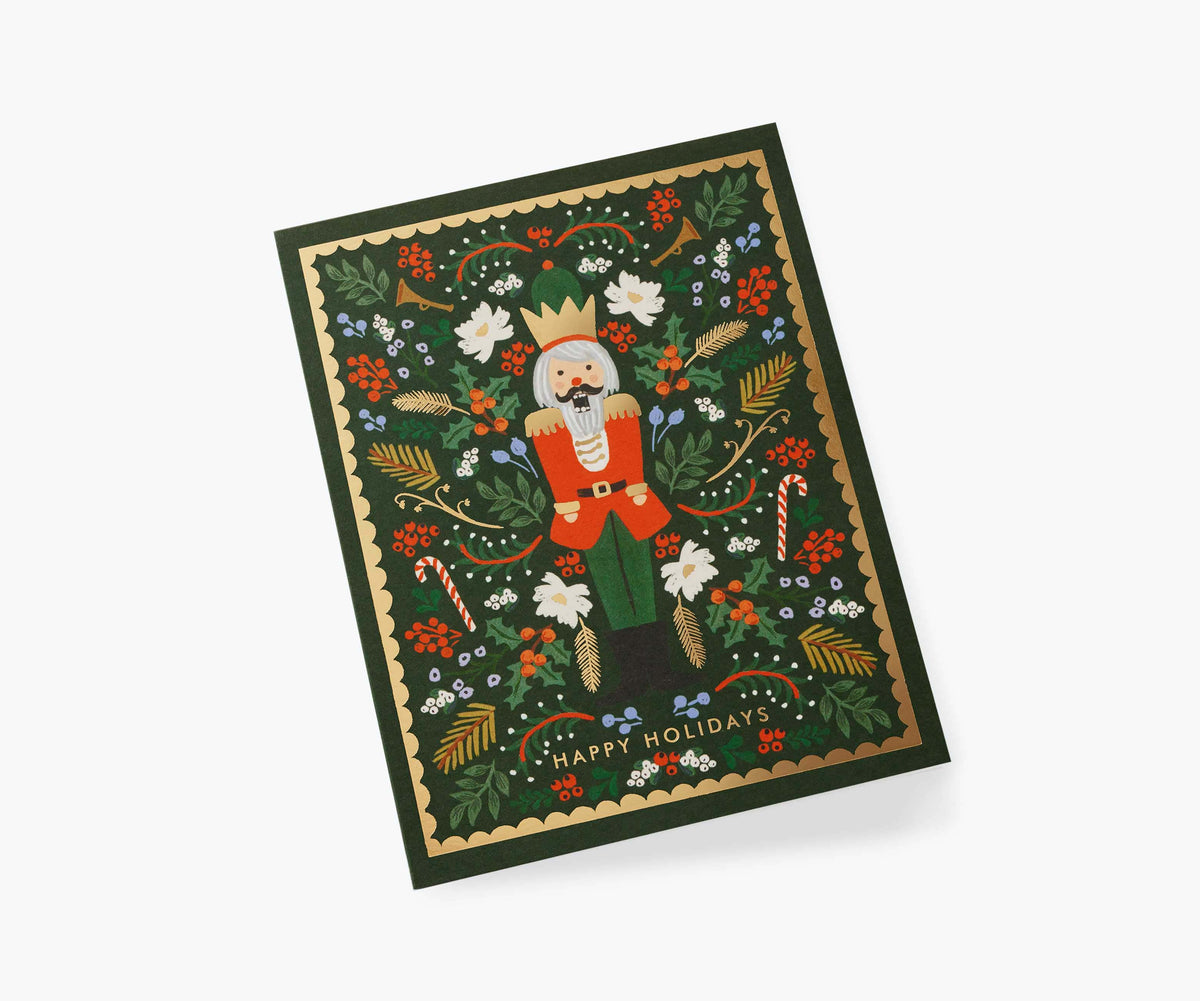 Evergreen Nutcracker Holiday Card - Single Card